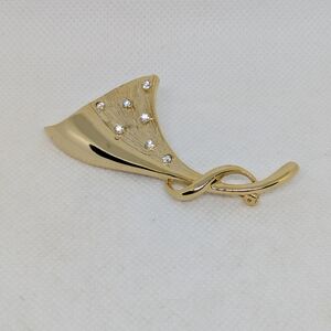 Park Lane Vintage Gold Brooch with Rhinestones Big Elegant Fashion Jewelry